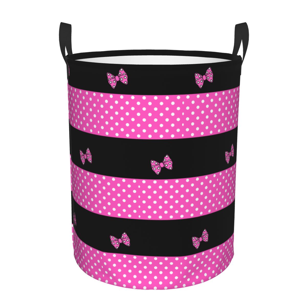 Baby Clothing Hamper - Custom Pink Minnie Polkadots Laundry Basket