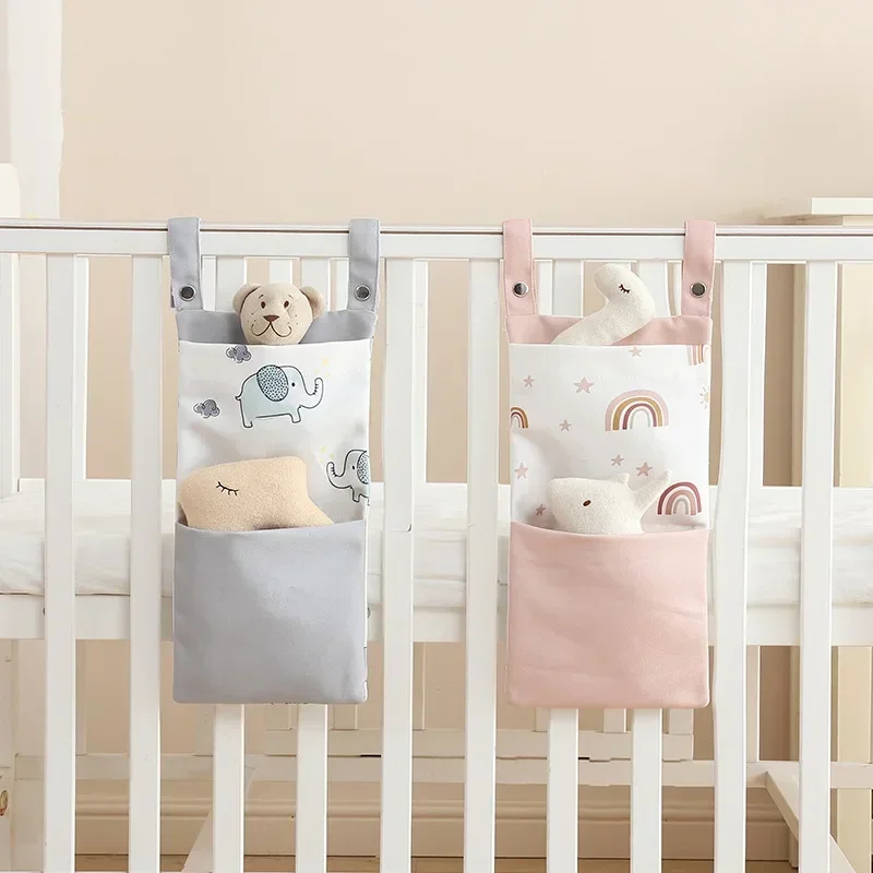 Baby Clothing Hamper - Baby Crib Organizer Bed Hanging Storage