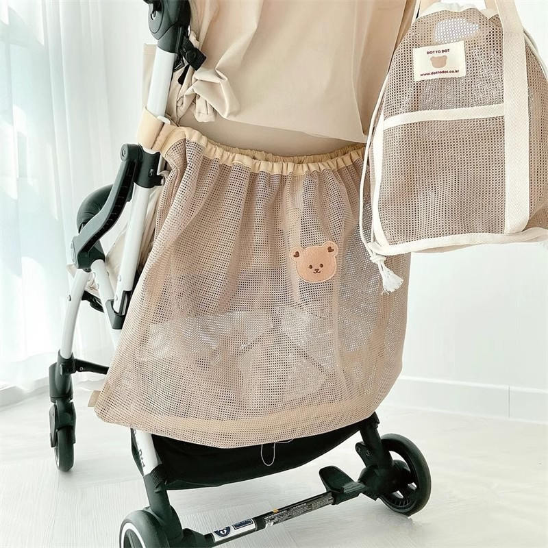 Baby Clothing Hamper - Reusable Stroller Hanging Bag Summer Mesh