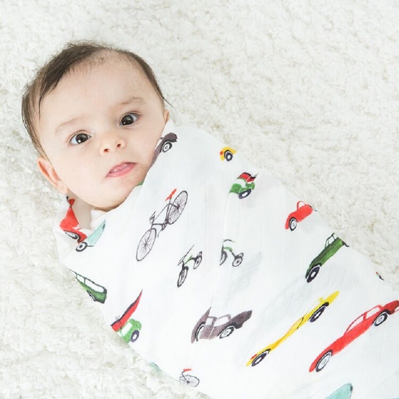 Muslin Swaddle Wrap - Car Ultra Soft 47x47 Inch Baby