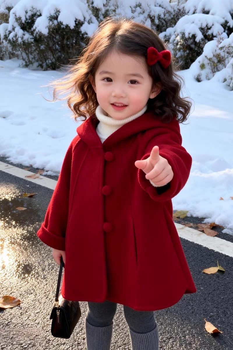 Girls Wool Coat Autumn Winter  - огляд і ціна Baby Clothing Winter