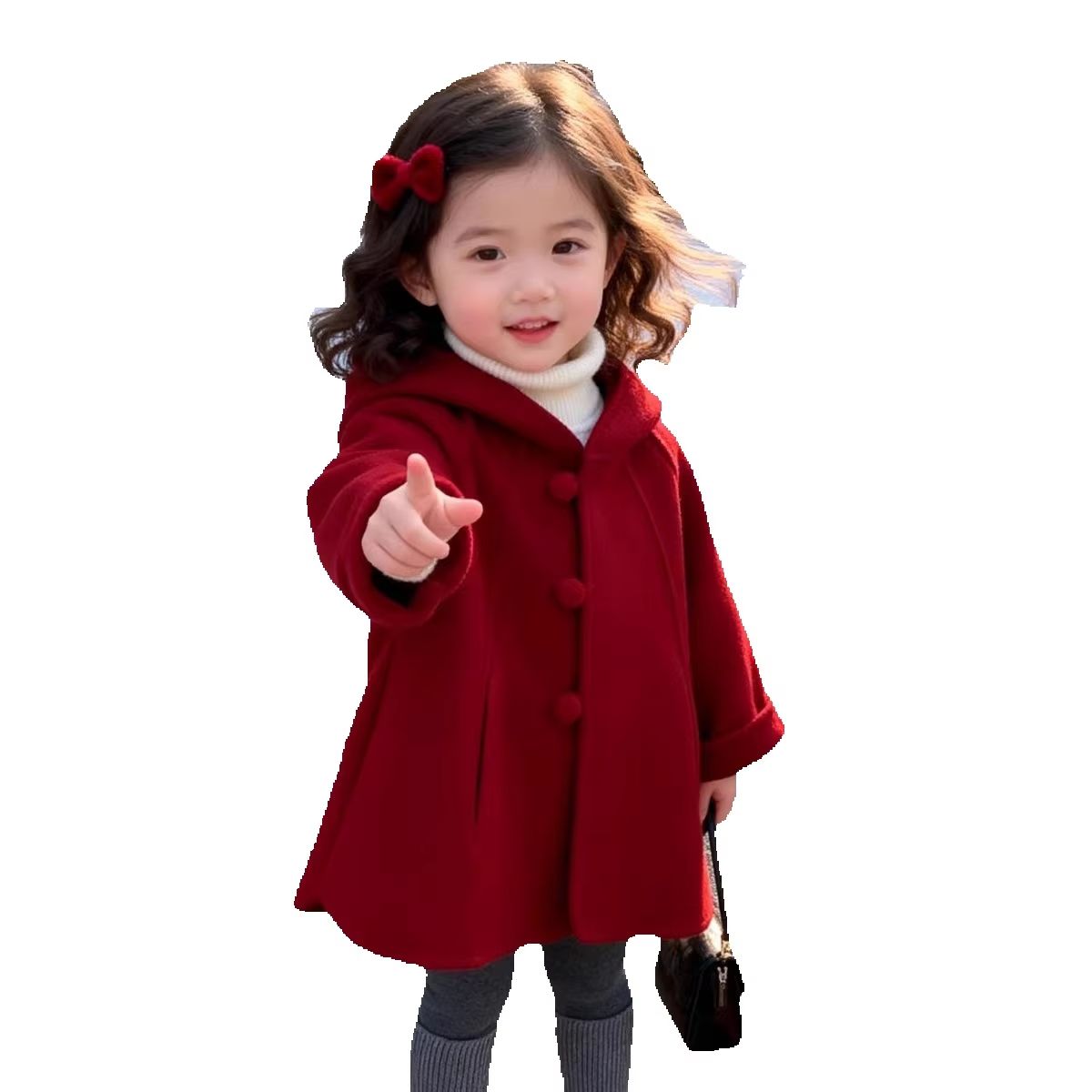 Girls Wool Coat Autumn Winter  - огляд і ціна Baby Clothing Winter