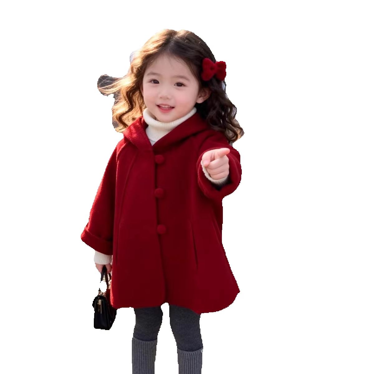 Girls Wool Coat Autumn Winter  - огляд і ціна Baby Clothing Winter