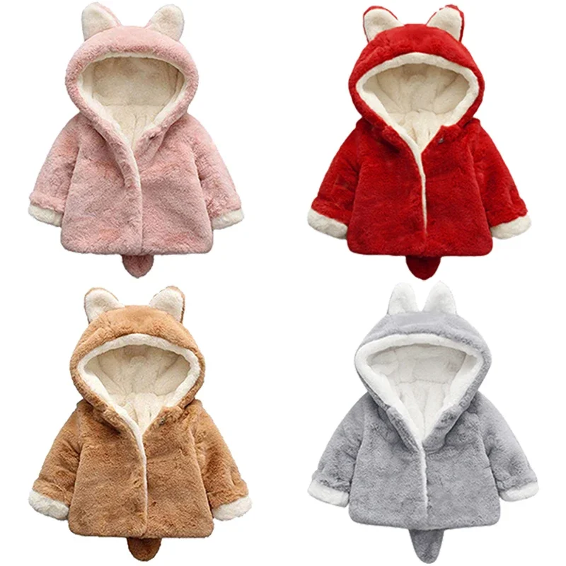 Cute Cat Ears Plush Baby Jacke - огляд і ціна Baby Clothing Winter